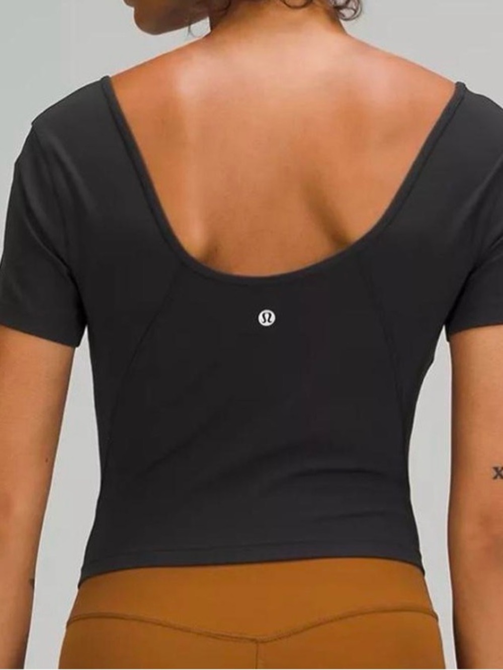 lululemon athletica Scoop-Back Crop Top in Black